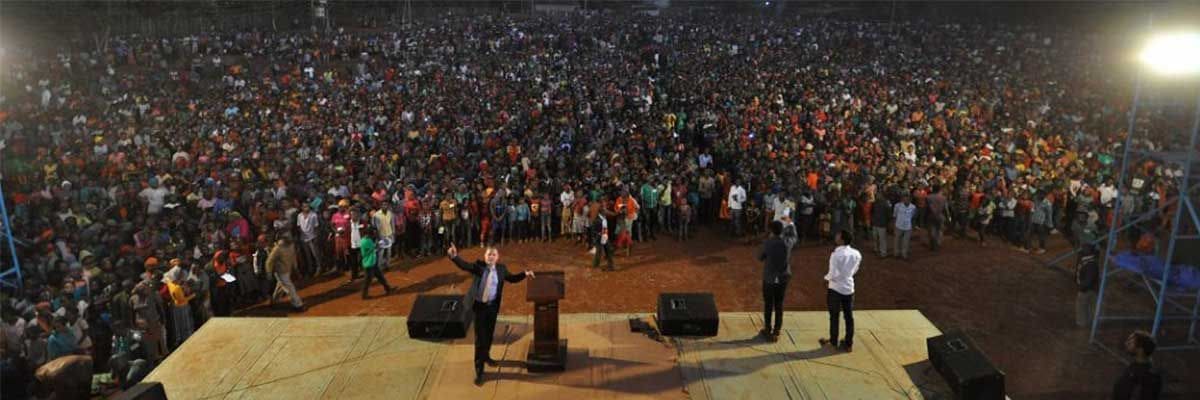 A recent Joshua Campaign night gathering seen from the stage